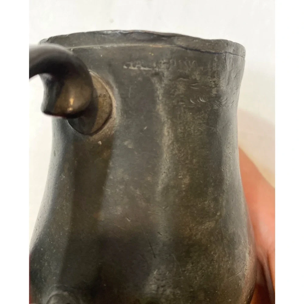 Antique English Georgian Pewter Pint Mug ~ Watts & Harton C1820-1860
